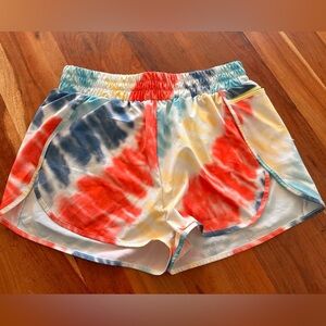Blooming Jelly Colorful Tie-Dye Lined Women's Running Shorts